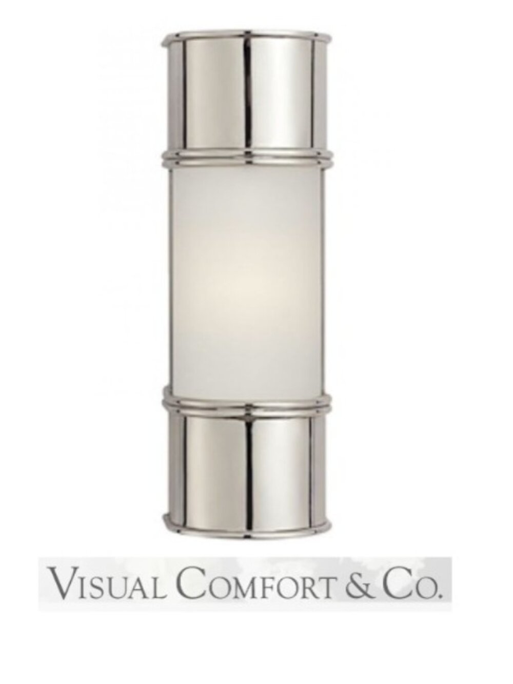 Visual Comfort "Oxford" sconce  ( Polished Nickel &  Frosted Glass Wall Sconce)